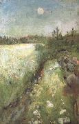 Edvard Munch Flowering Meadow at Veierland (nn02 oil painting reproduction